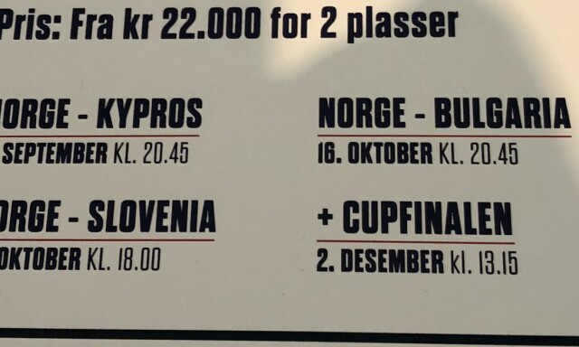 NFFs grådighet gjør VIP-billetter til Norge-Kypros dyrere enn United-Liverpool